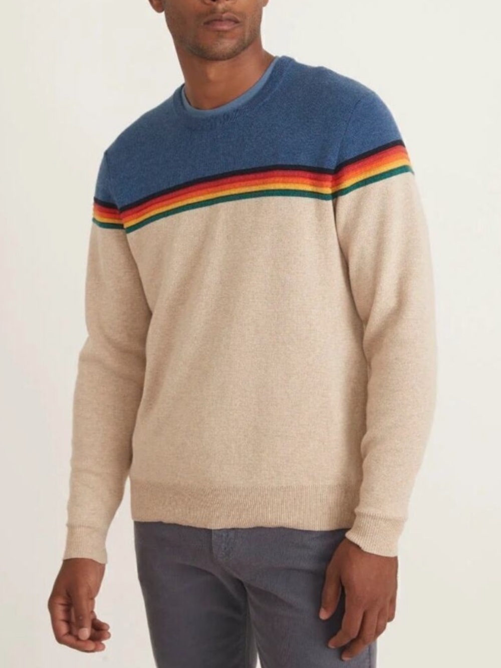 Marine Layer Archive Breck Striped Sweatshirt L
